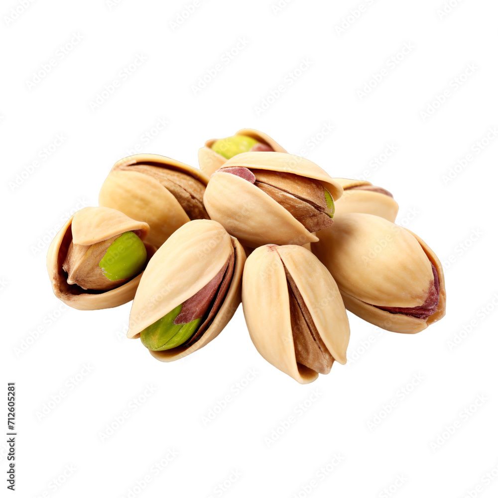 pistachio nuts isolated on a transparent background, pistachio nuts on a white background without shadows. pistachio nuts isolated on a transparent background, pistachio nuts on a white background without shadows.