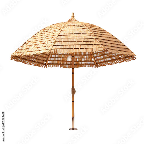 Beach palapa  straw umbrella  canopy  a hand-made natural Beach umbrella  umbrella isolated on a transparent  white background
