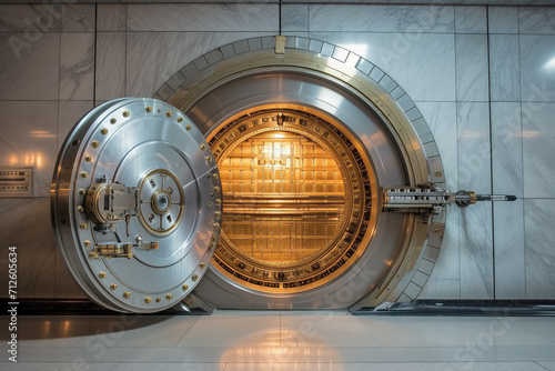 Open Vault Door Revealing Gold Interior