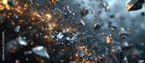 Titanium or aluminum space debris from metallurgy. photo