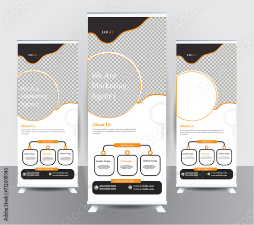 Corporate Building Business Rollup Banner design template .
