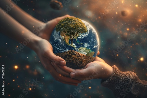 save the Earth in hand to hand, protection for future