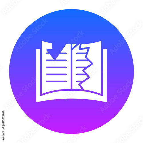 Teared Book Icon of Library iconset.