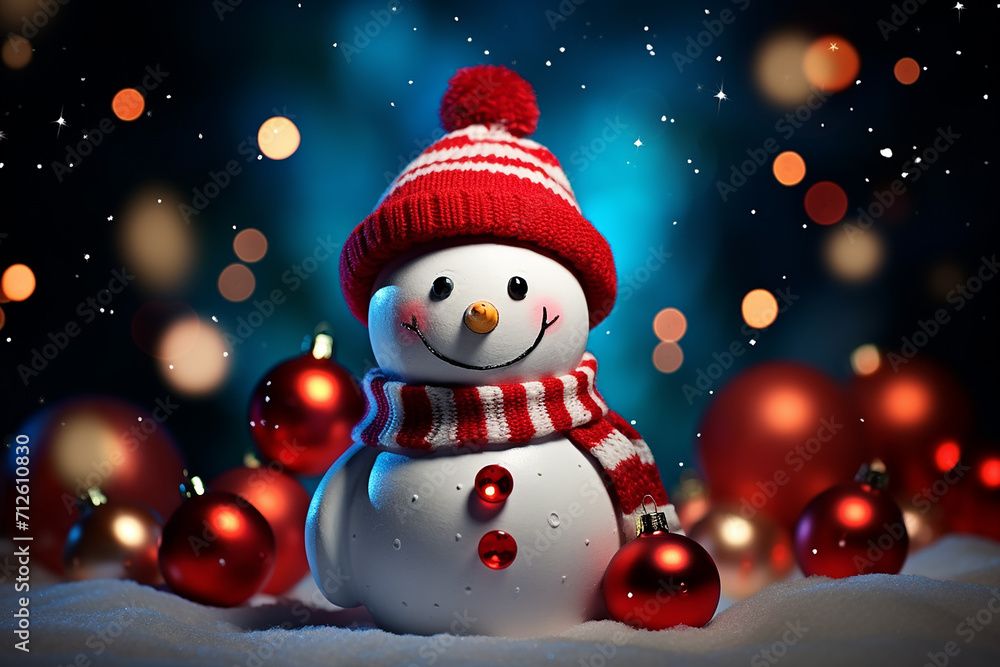 christmas ornaments background with snowman christmas ornaments background with snowman