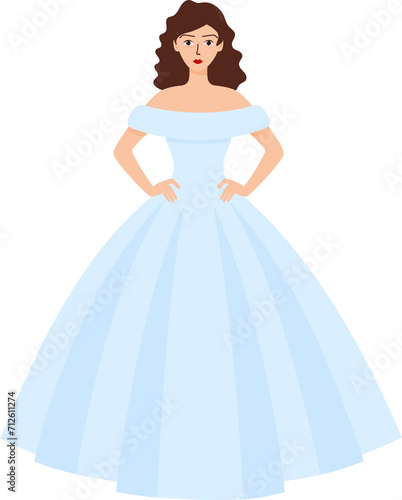 Girl in a blue ball gown