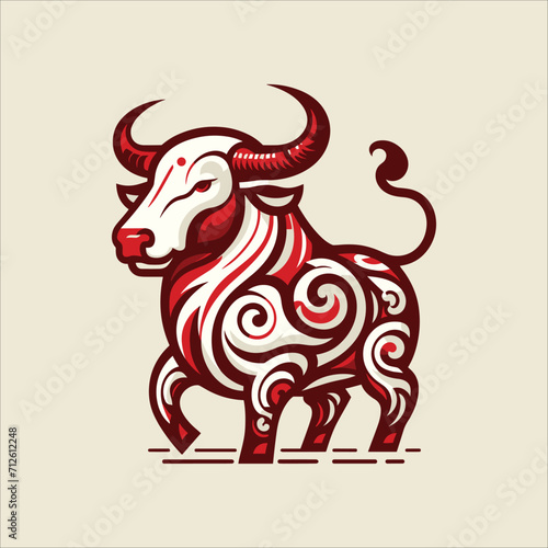 Vector Zodiac Sign for Year of Ox