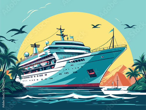 Wallpaper Mural ship in the sea Torontodigital.ca