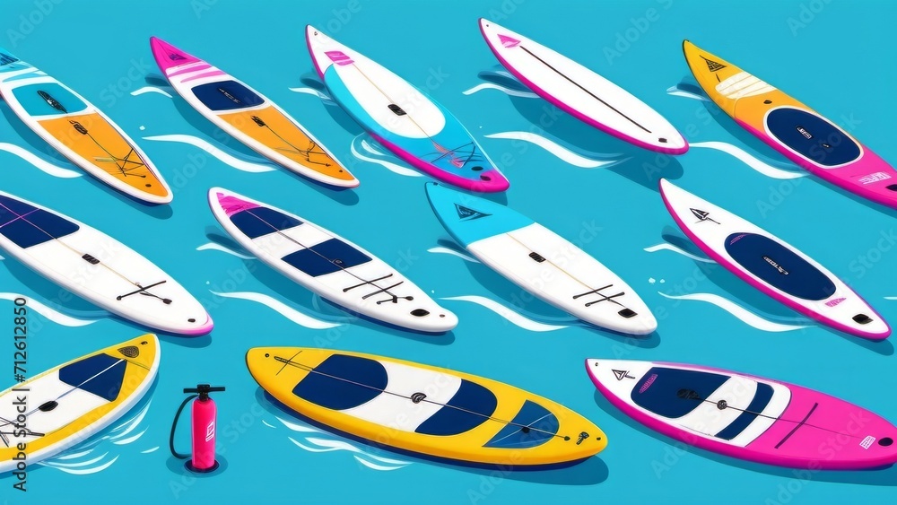 sup boards on the water ai generated sup boards on the water ai generated