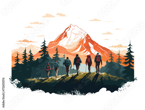 team hiking