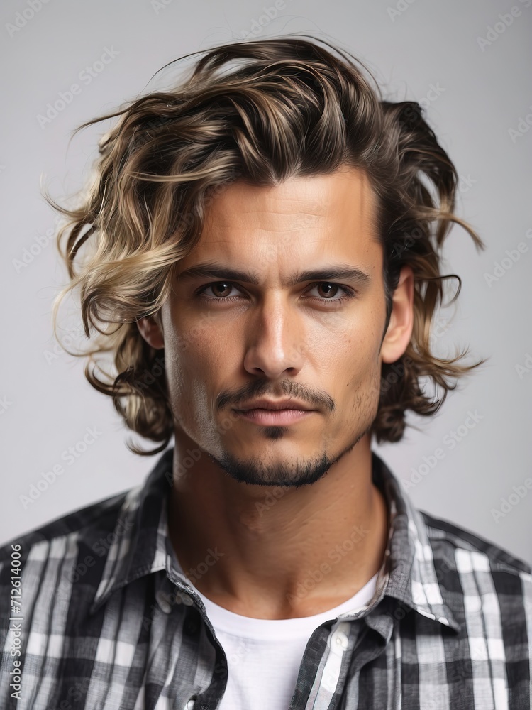 Portrait of handsome men, tshirt model posing in white background Portrait of handsome men, tshirt model posing in white background