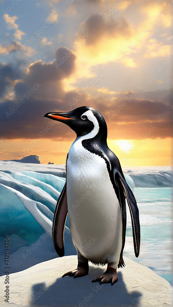Fototapeta premium Cute penguin in beaches