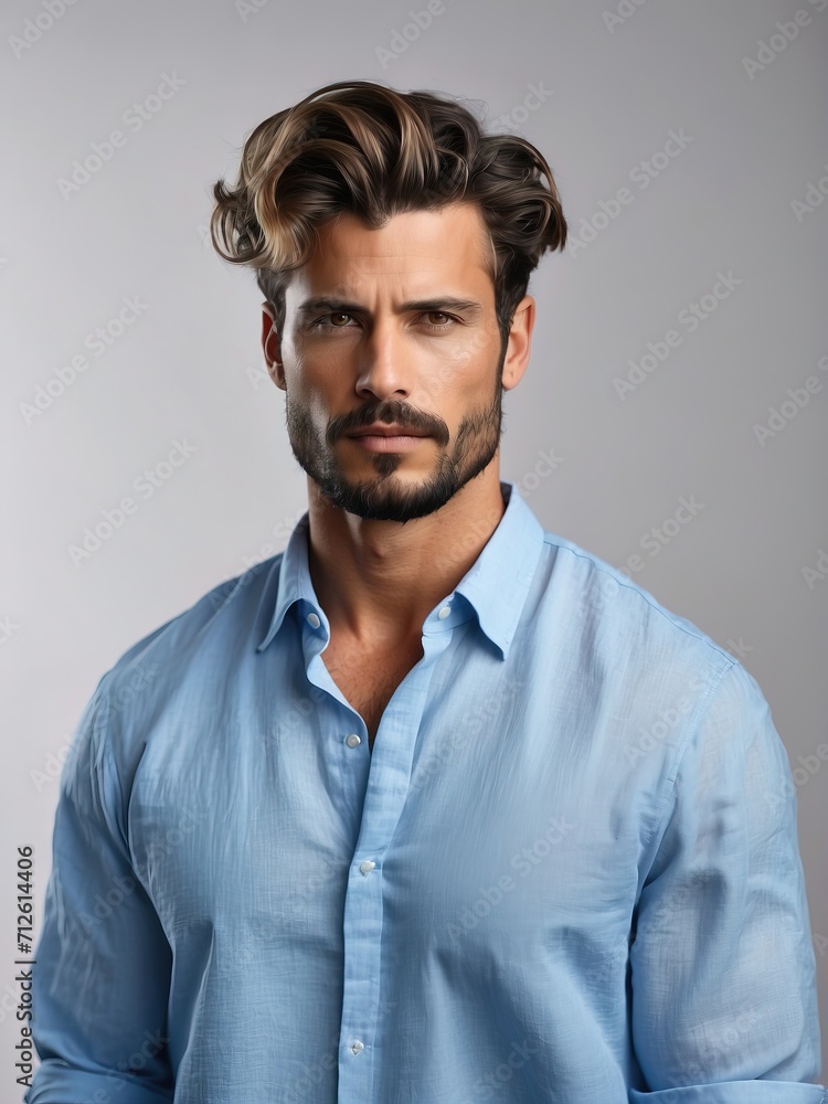 Portrait of handsome men, tshirt model posing in white background Portrait of handsome men, tshirt model posing in white background