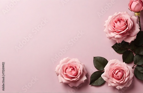 pink rose isolated on white. Top view of pink rose flower isolated background. bouquet of roses. empty space Wedding invitation cards. Valentine's day or mother day holiday concept.