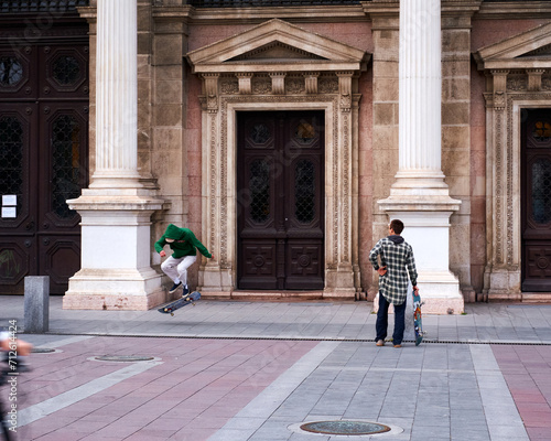 Canvas Print Skateboarding in Budapest