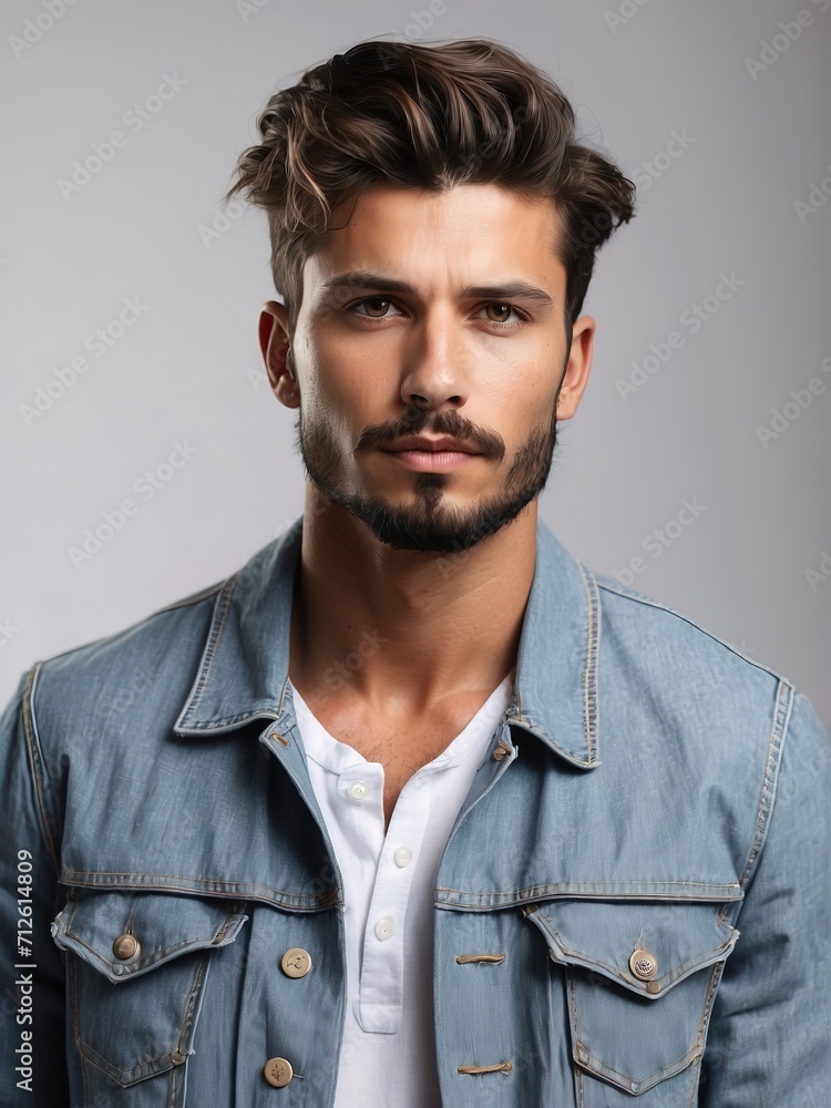 Portrait of handsome men, tshirt model posing in white background Portrait of handsome men, tshirt model posing in white background