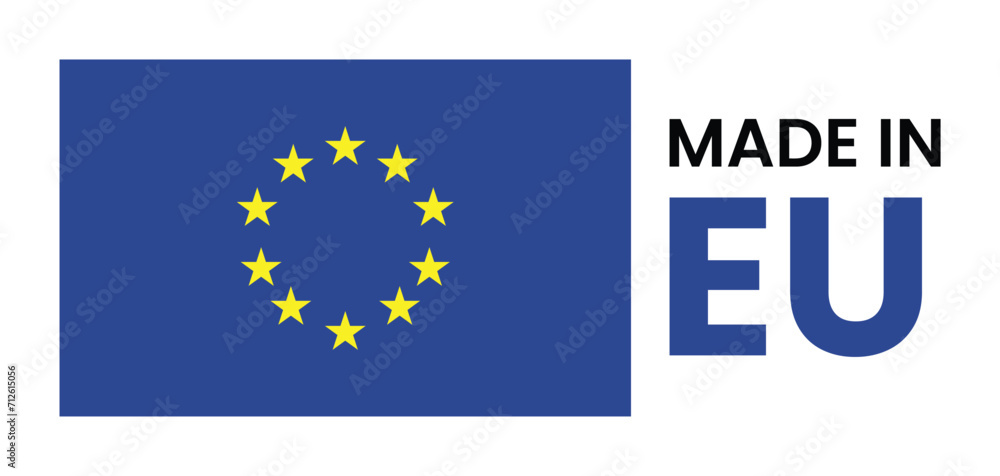 Made in European Union Banner - EU Flag Colors Design