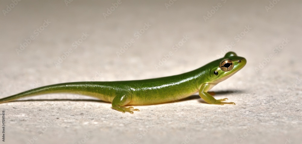 a close up of a small green lizard on a white surface with a black spot in the middle of the body and a black spot in the middle of the body of the body of the body of the body of the body. a close up of a small green lizard on a white surface with a black spot in the middle of the body and a black spot in the middle of the body of the body of the body of the body of the body.
