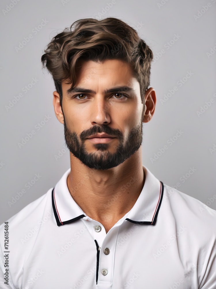 Portrait of handsome men, tshirt model posing in white background Portrait of handsome men, tshirt model posing in white background