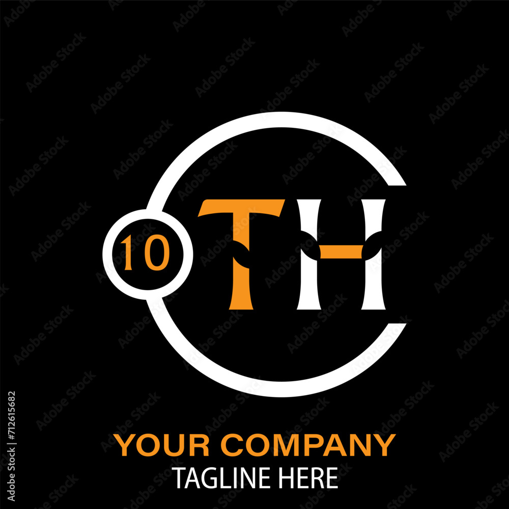 TH Letter Logo Design. TH Company Name. TH Letter Logo Circular Concept. Black Background. TH Letter Logo Design. TH Company Name. TH Letter Logo Circular Concept. Black Background.