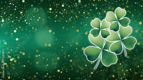 Des trèfles sur fond vert pour la Saint Patrick photo