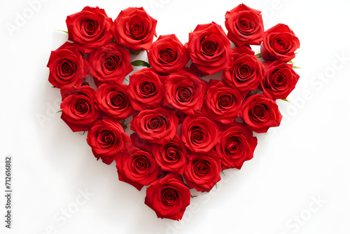 Stock photo red heart Made of Red Roses Isolated white background Ai Generated