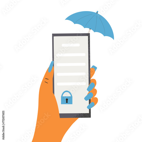 Online mobile signing confidentiality contract. NDA remote concept. Exchange of documents with technology platform. Non disclosure agreement. Hand with phone screen business paper.