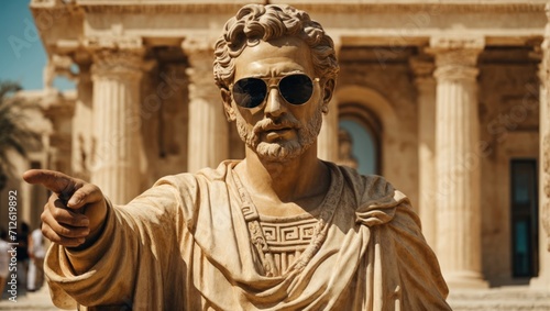 statue of a man with glasses