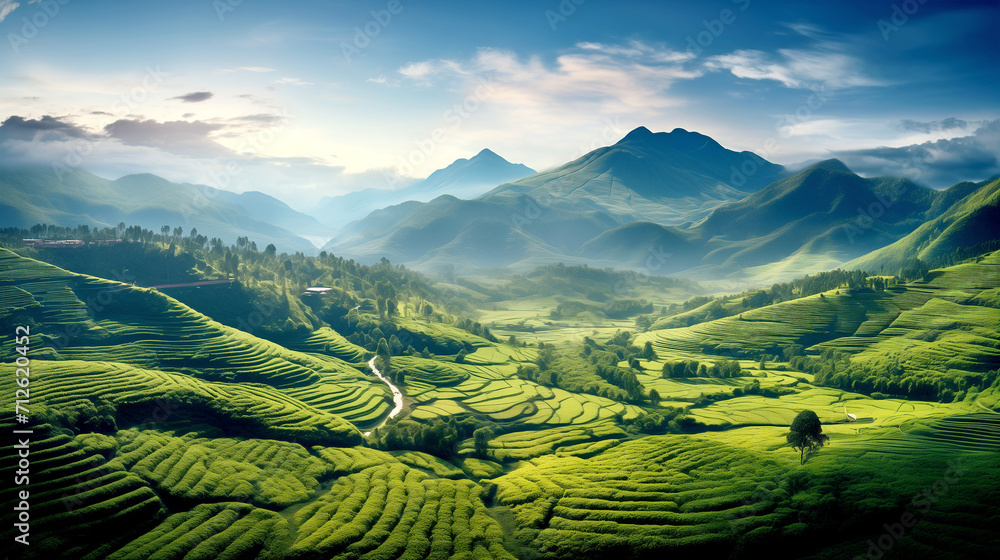 Tea Plantation - Panorama. Tea Plantation - Panorama.