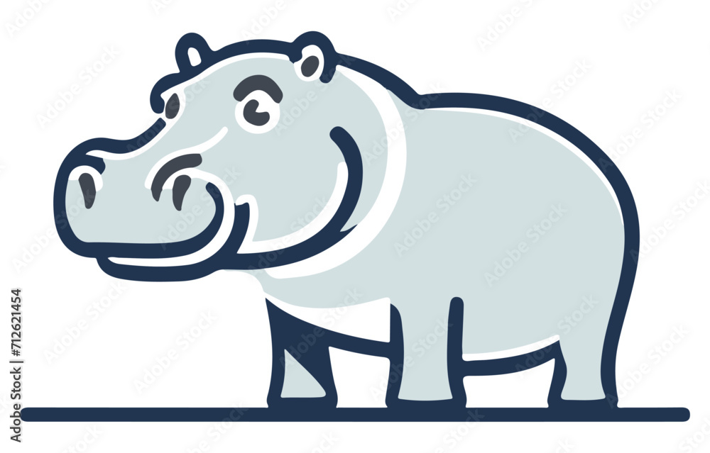 Obraz premium Hipopotam ilustracja
