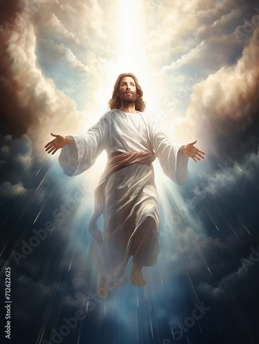 Jesus Christ in heaven surrounded by light embraced by heavenly atmosphere  © Johannes