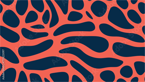 Wavy retro bold pattern illustration. Flat wavy shapes of cartoon waves background. Colorful vector seamless background.