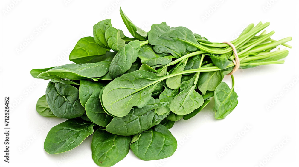 A bunch of spinach on a white background A bunch of spinach on a white background