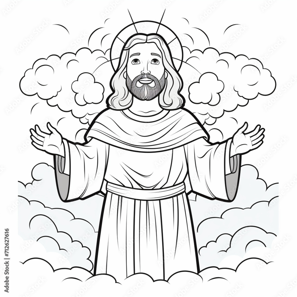 coloring pages - imagine coloring page for kids,jesus,cartoon style ...