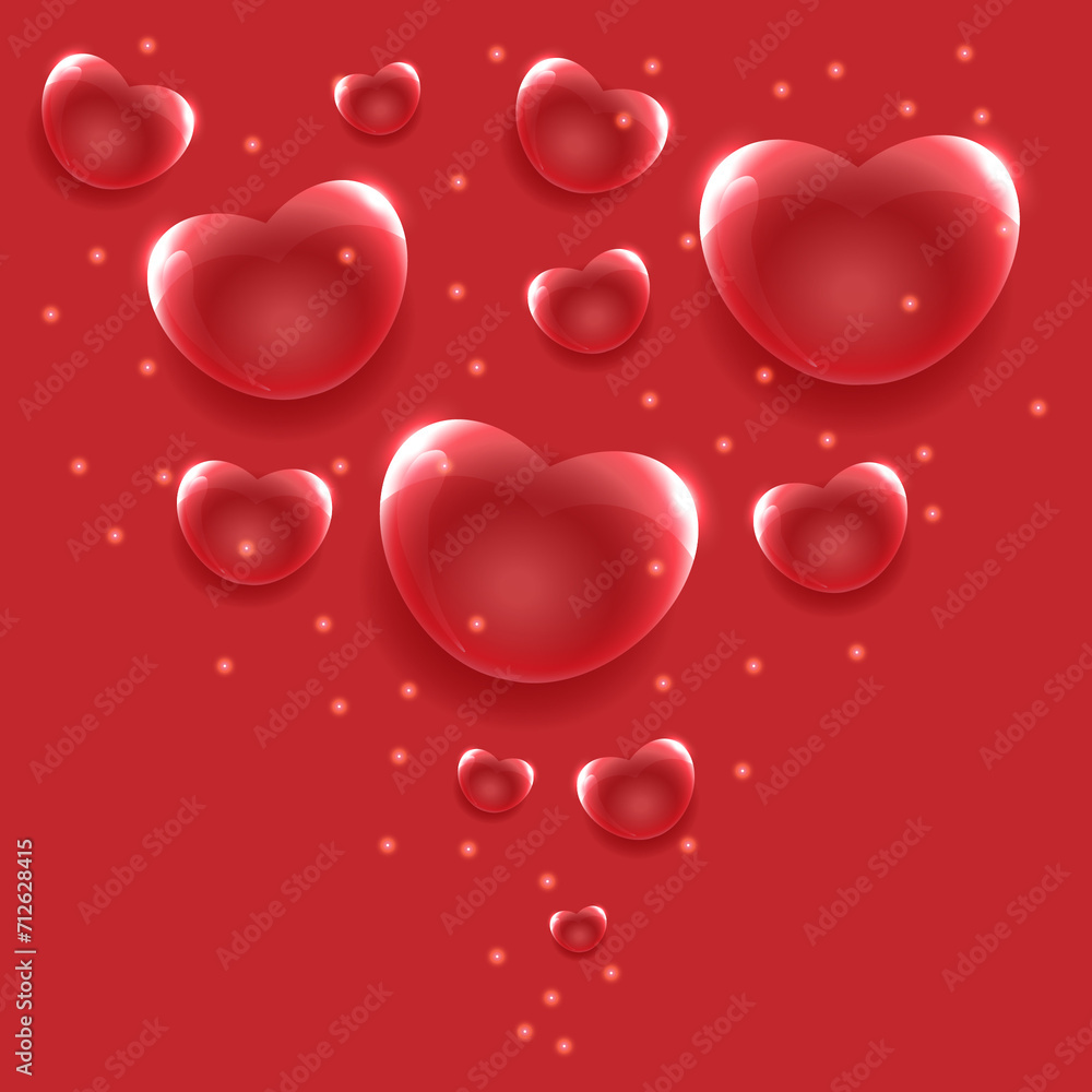 St. Valentine's Day background with different hearts 