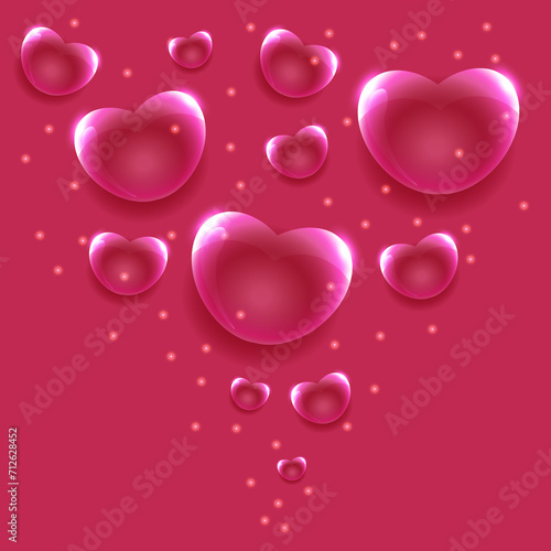 St. Valentine s Day background with different hearts 