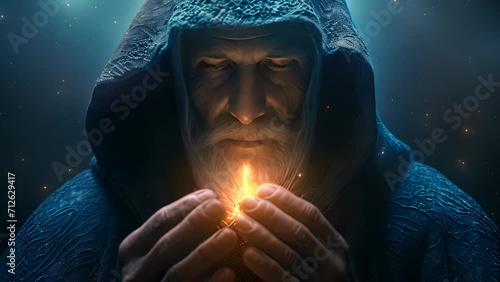 elder wizard in cloak photo