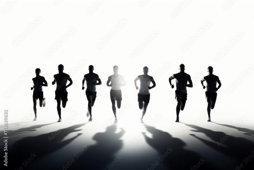 silhouette of a group of runners running together
silhouette of a group of runners running together