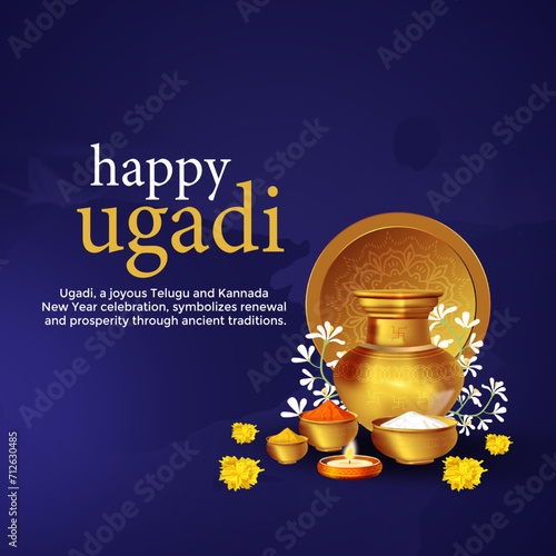 Festive poster for Ugadi, f...
