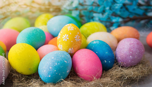 easter eggs in a basket