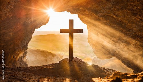 cross in the mountains