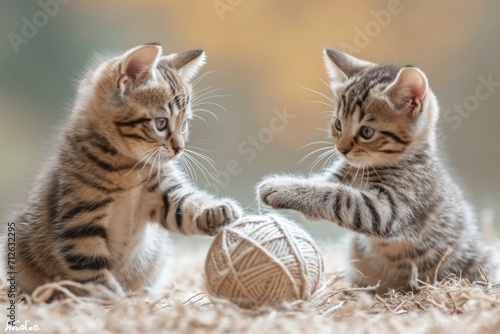 beautiful kittens in a blanket