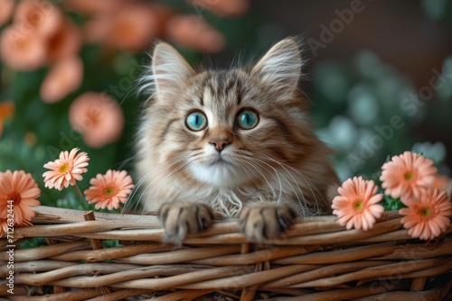 beautiful kittens in a blanket