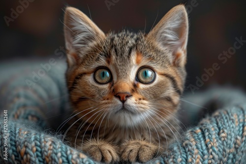beautiful kittens in a blanket © olgaberazovik