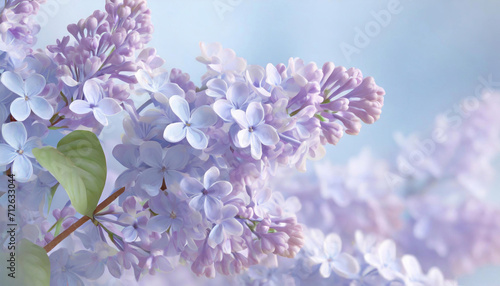 Fioletowe kwiaty bzu, kartka na sezon wiosenny z miejscem na tekst