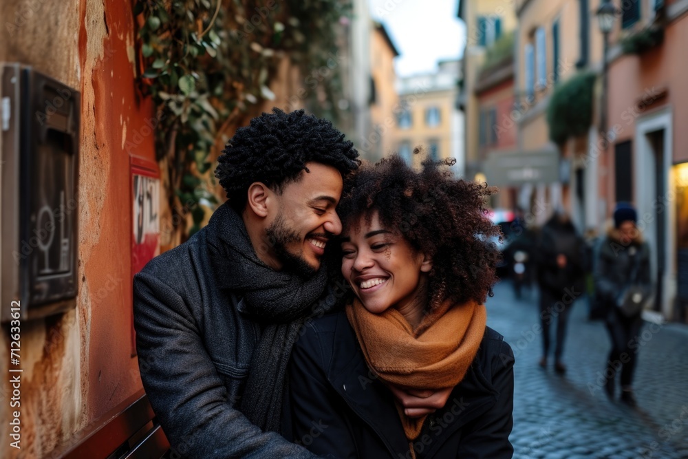 Young couple on date in the city
