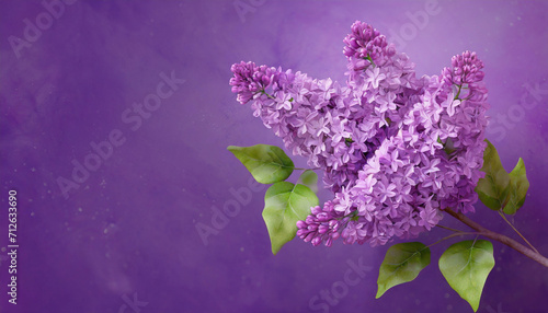 Fioletowe kwiaty bzu, kartka na sezon wiosenny z miejscem na tekst