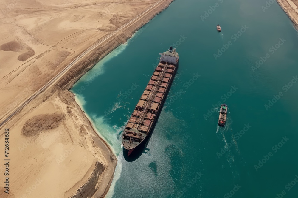 Cargo ship stuck in Suez Canal 
