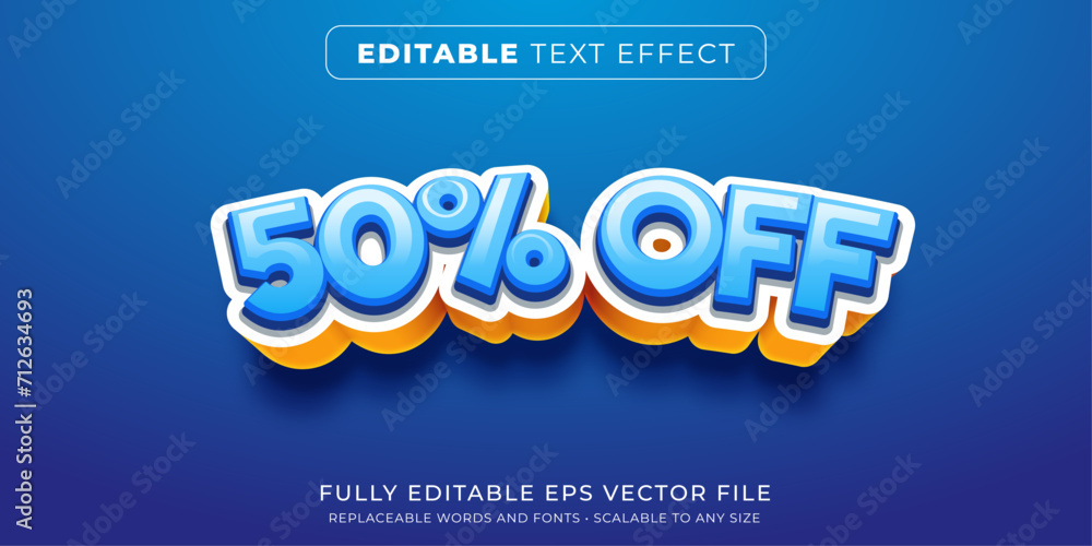 Editable text effect in discount promo style