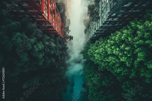 green city and green concept for future buildings photo