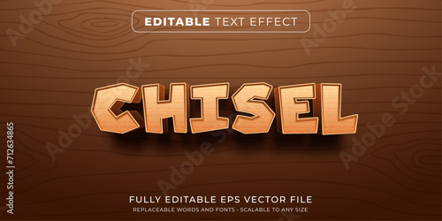 Editable text effect in wooden text style